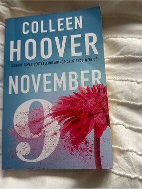 Colleen Hoover "November 9" Paperback - Blue Cover with Pink Flower